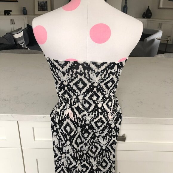 Artizan Robin Signature Pull On Abstract Print Maxi Dress Blk White Sz S NWOT - Picture 7 of 10